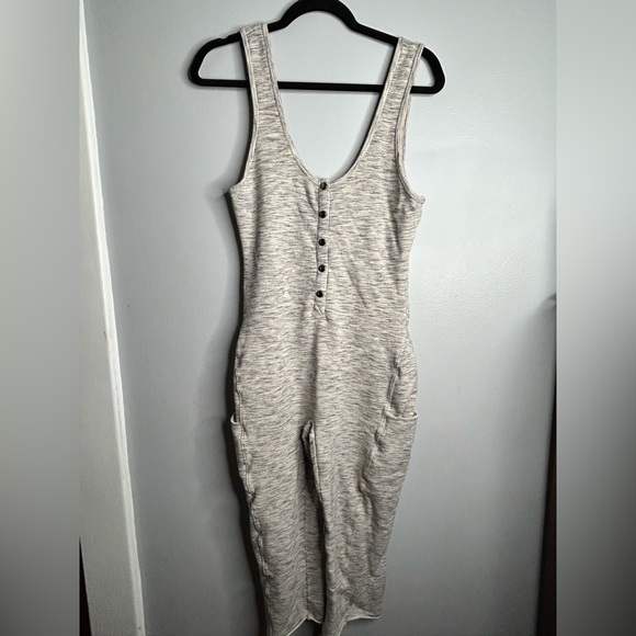 Free People Gray Sleeveless Jumpsuit - Picture 1 of 6